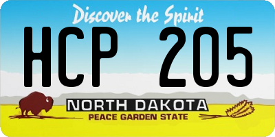 ND license plate HCP205