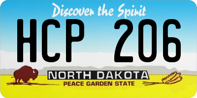 ND license plate HCP206