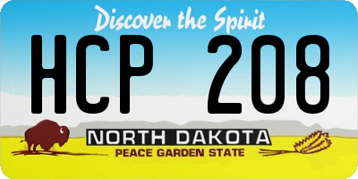 ND license plate HCP208