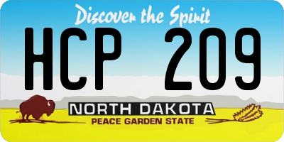 ND license plate HCP209