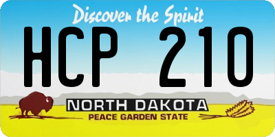 ND license plate HCP210