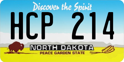 ND license plate HCP214