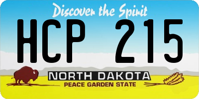 ND license plate HCP215