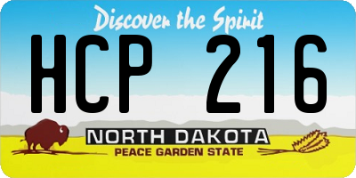 ND license plate HCP216