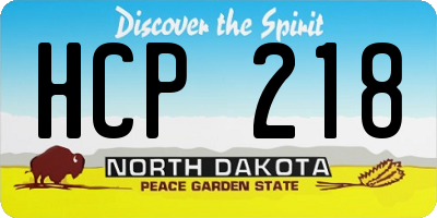 ND license plate HCP218