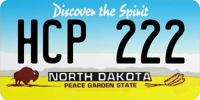 ND license plate HCP222