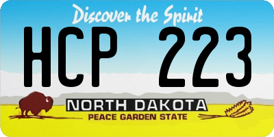 ND license plate HCP223