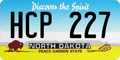 ND license plate HCP227