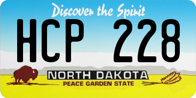 ND license plate HCP228