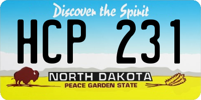 ND license plate HCP231