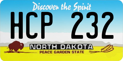 ND license plate HCP232