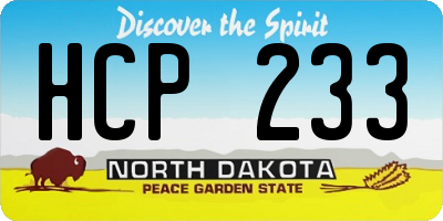 ND license plate HCP233