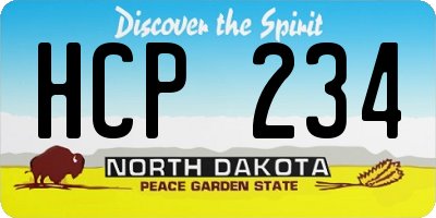 ND license plate HCP234