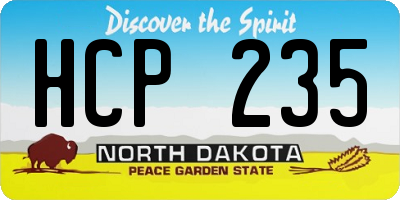 ND license plate HCP235