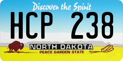 ND license plate HCP238