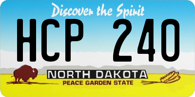 ND license plate HCP240