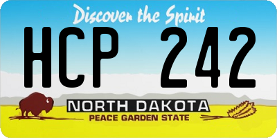 ND license plate HCP242