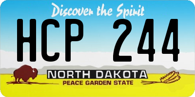 ND license plate HCP244