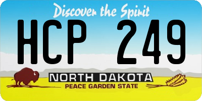 ND license plate HCP249