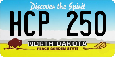 ND license plate HCP250