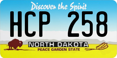 ND license plate HCP258