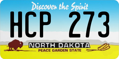 ND license plate HCP273