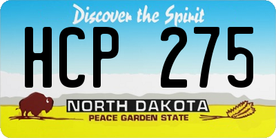 ND license plate HCP275