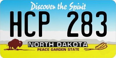 ND license plate HCP283