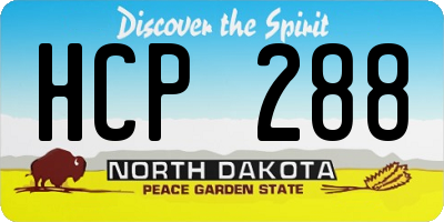 ND license plate HCP288