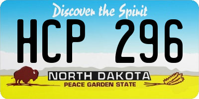 ND license plate HCP296