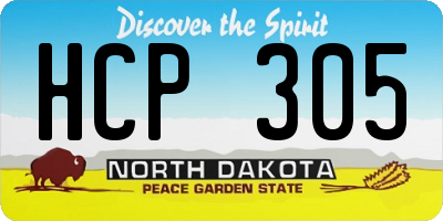 ND license plate HCP305