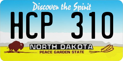 ND license plate HCP310