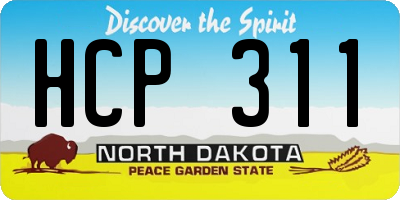 ND license plate HCP311