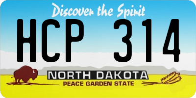 ND license plate HCP314