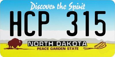 ND license plate HCP315