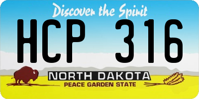 ND license plate HCP316