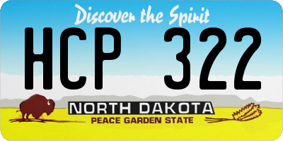 ND license plate HCP322