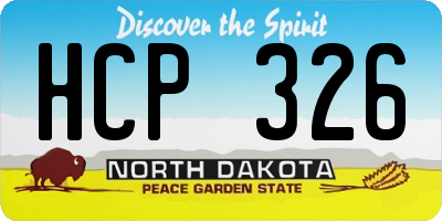 ND license plate HCP326