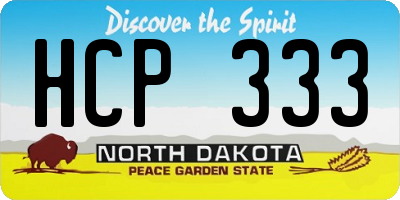 ND license plate HCP333