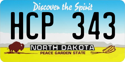 ND license plate HCP343