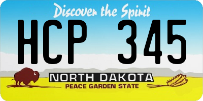 ND license plate HCP345