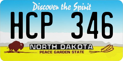 ND license plate HCP346