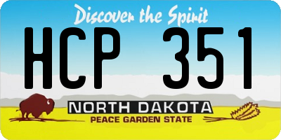 ND license plate HCP351