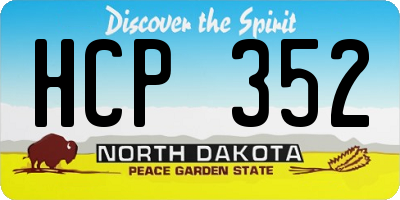 ND license plate HCP352