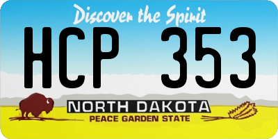 ND license plate HCP353