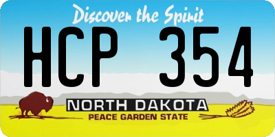 ND license plate HCP354