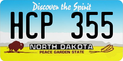 ND license plate HCP355