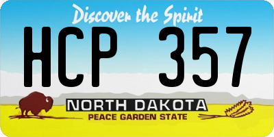 ND license plate HCP357