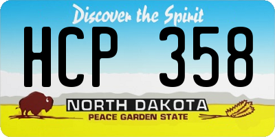 ND license plate HCP358