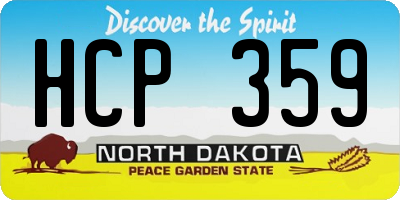 ND license plate HCP359